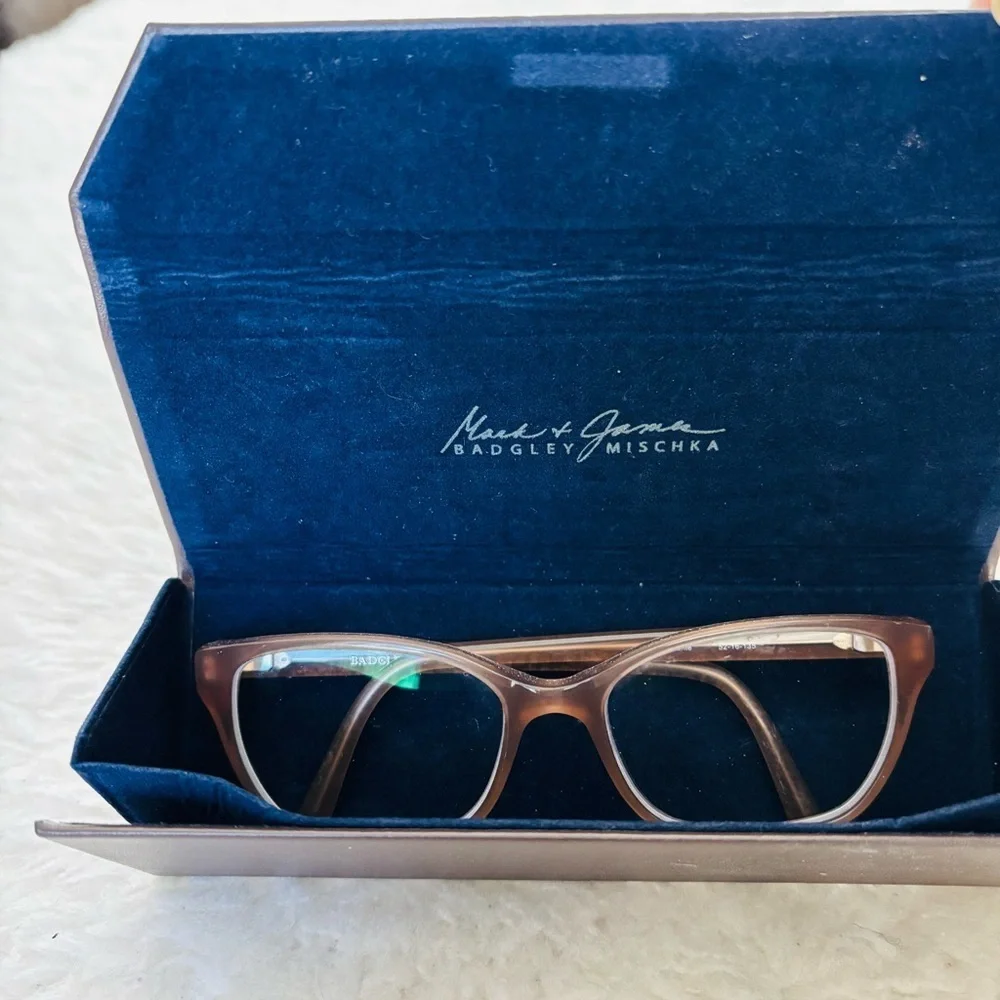 Badgley Mischka Brown w/ glittery sides Glasses Frame Only with Black Case